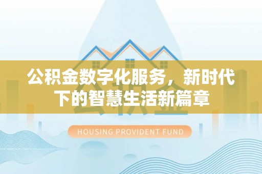 下城公积金数字化服务，新时代下的智慧生活新篇章